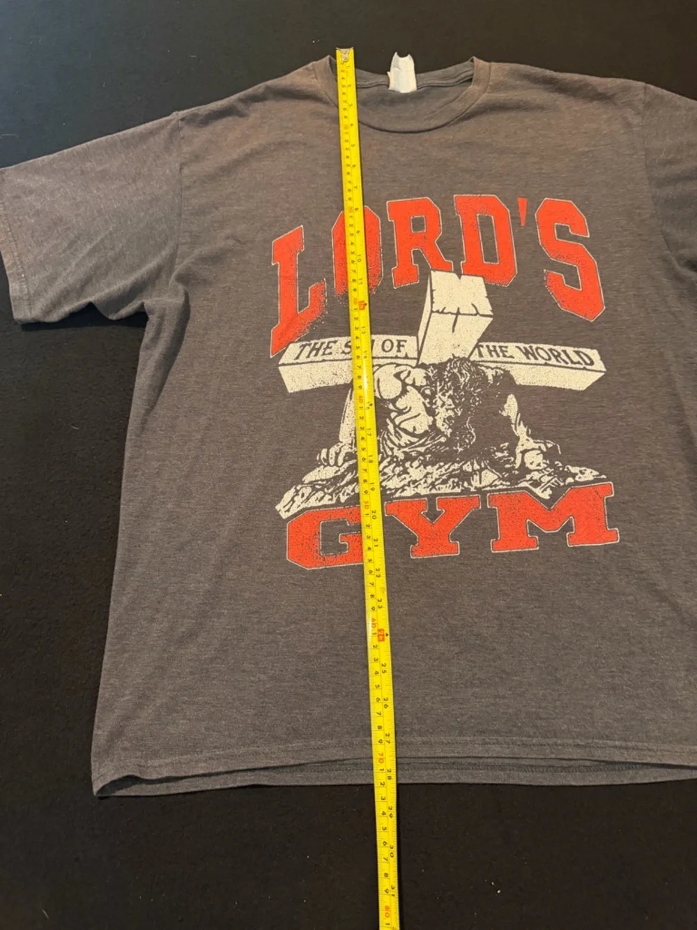 Lord's Gym Jesus‎ Tee His Pain Your Gain Vintage Grey Y2K Mens Large